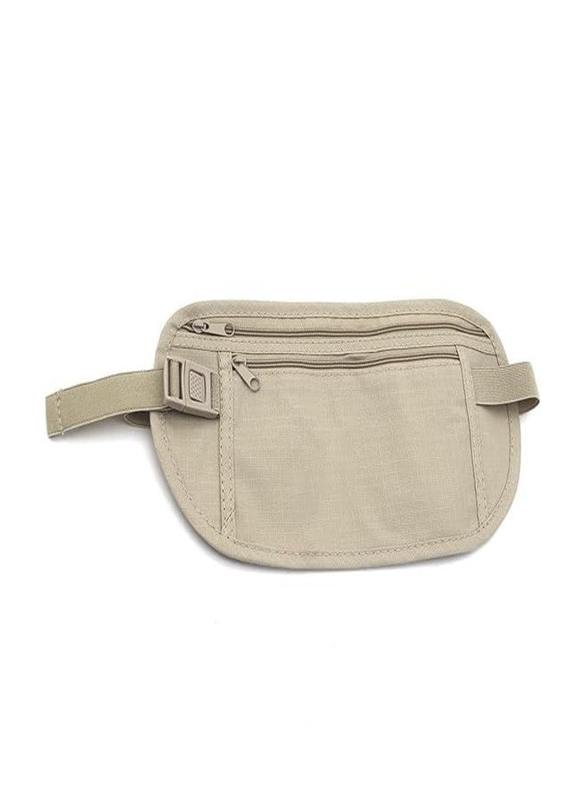 STEFLON Travel Money Belt with Hidden Waist Pocket, Waterproof Passport Holder, Double Zipper Design, Multi Color-New (Cream Money Bag) - Image 1